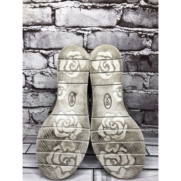 Sofft Maribel Pewter Leather Buckle Strappy Wedge Sandals Women’s Sz 10M US/42EU - Picture 6 of 16